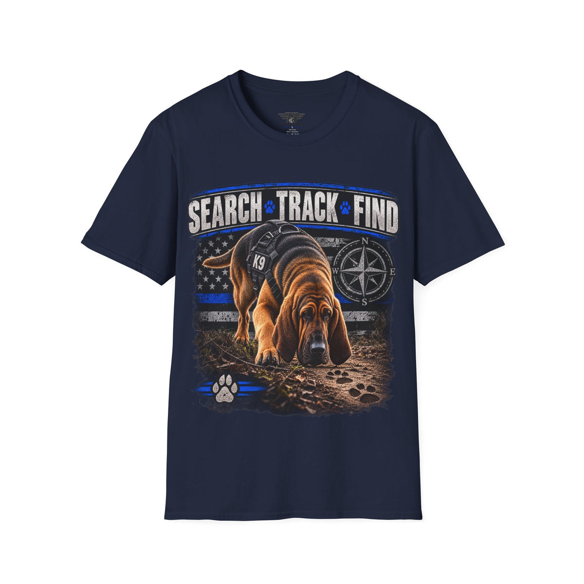 Search • Track • Find — Working K9 Bloodhound T-Shirt