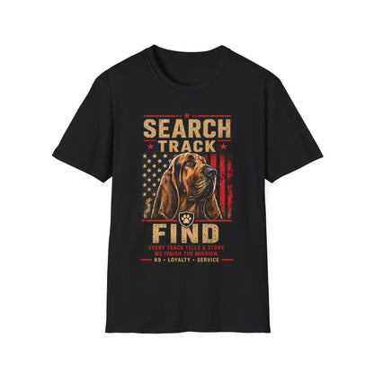 Search & Track Bloodhound T-Shirt — Search and Rescue K9 Tribute
