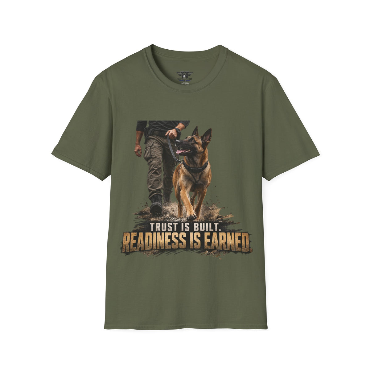Trust Is Built. Readiness Is Earned. — Belgian Malinois Working K9 T-Shirt