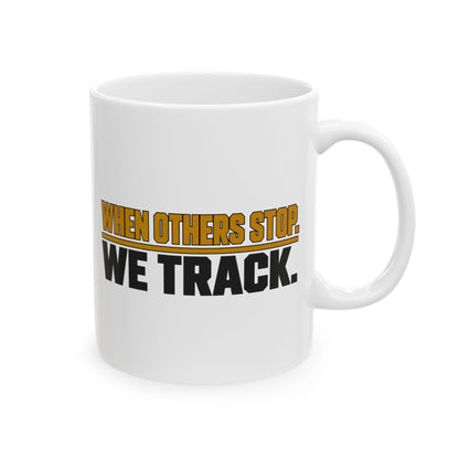 When Others Stop, We Track — Bloodhound Working K9 Mug