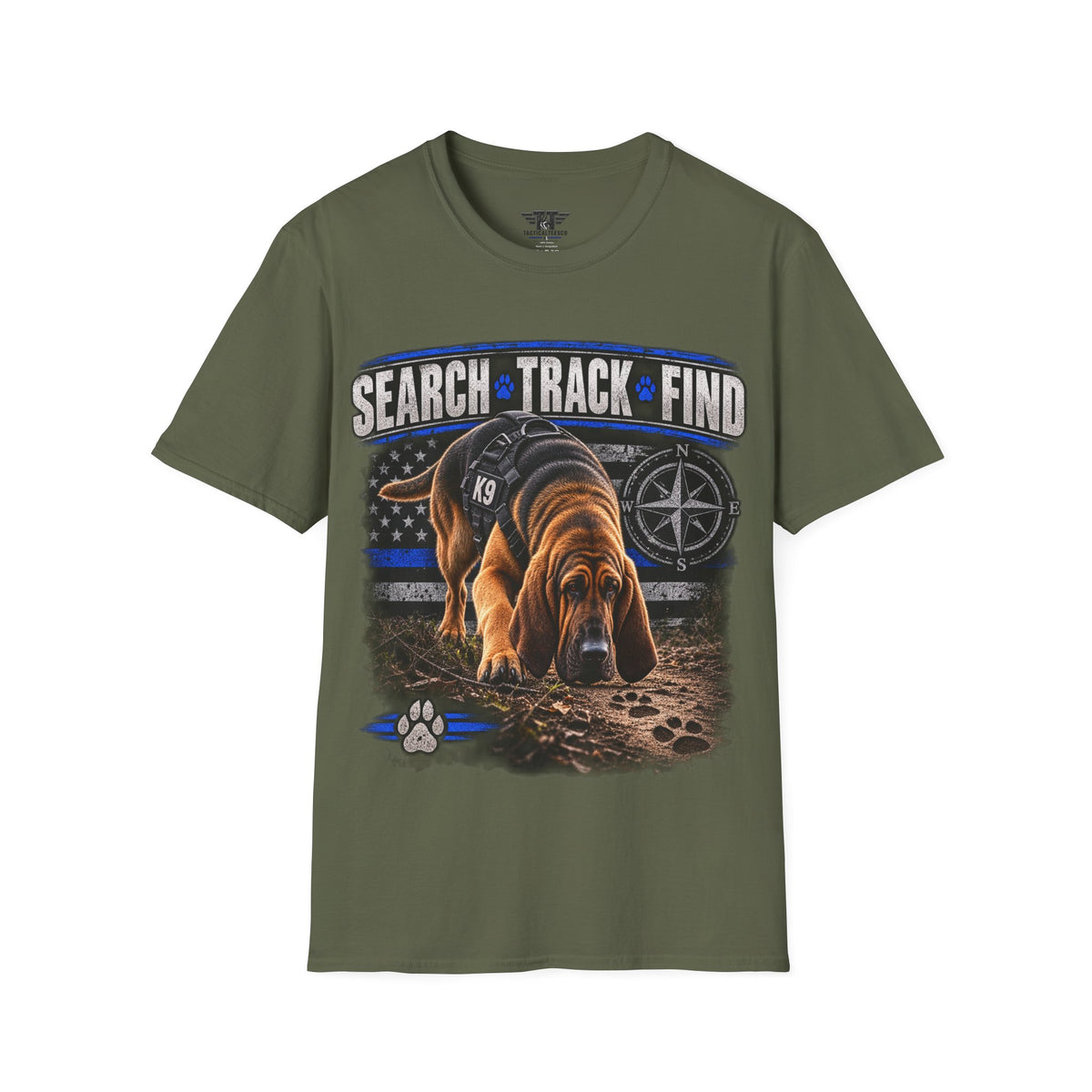 Search • Track • Find — Working K9 Bloodhound T-Shirt