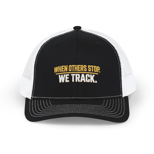 When Others Stop, We Track — Bloodhound Richardson 112 Embroidered Trucker Hat
