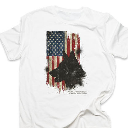 American Flag German Shepherd T-Shirt — Patriotic Military K9 Tee