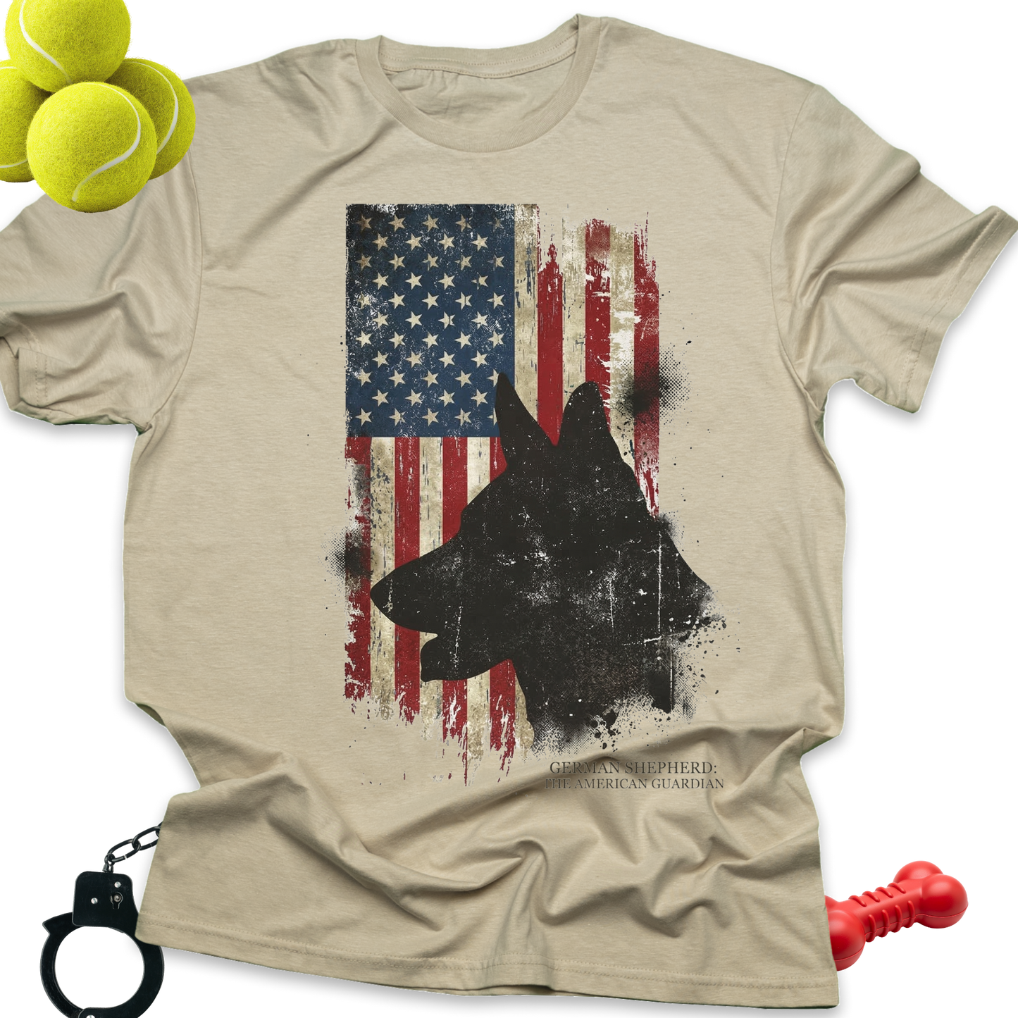 American Flag German Shepherd T-Shirt — Patriotic Military K9 Tee