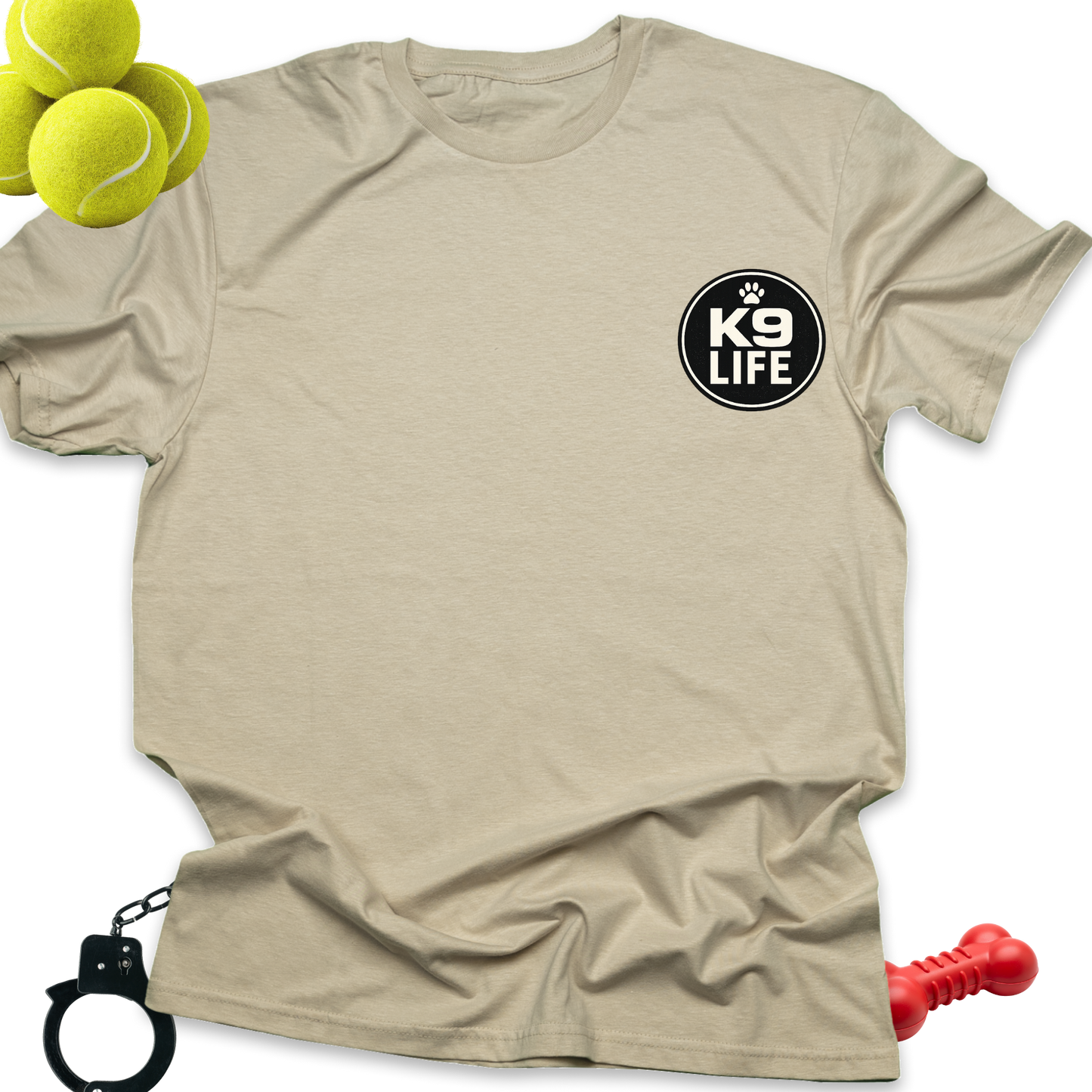 K9 Life Dog Lover T-Shirt — Small Chest Logo Tee for Pet Owners