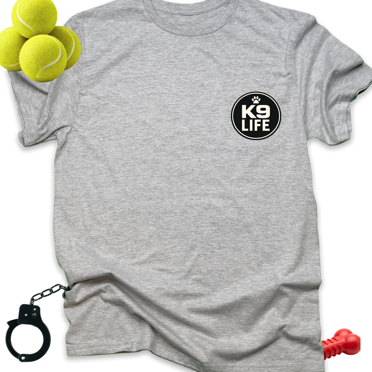 K9 Life Dog Lover T-Shirt — Small Chest Logo Tee for Pet Owners