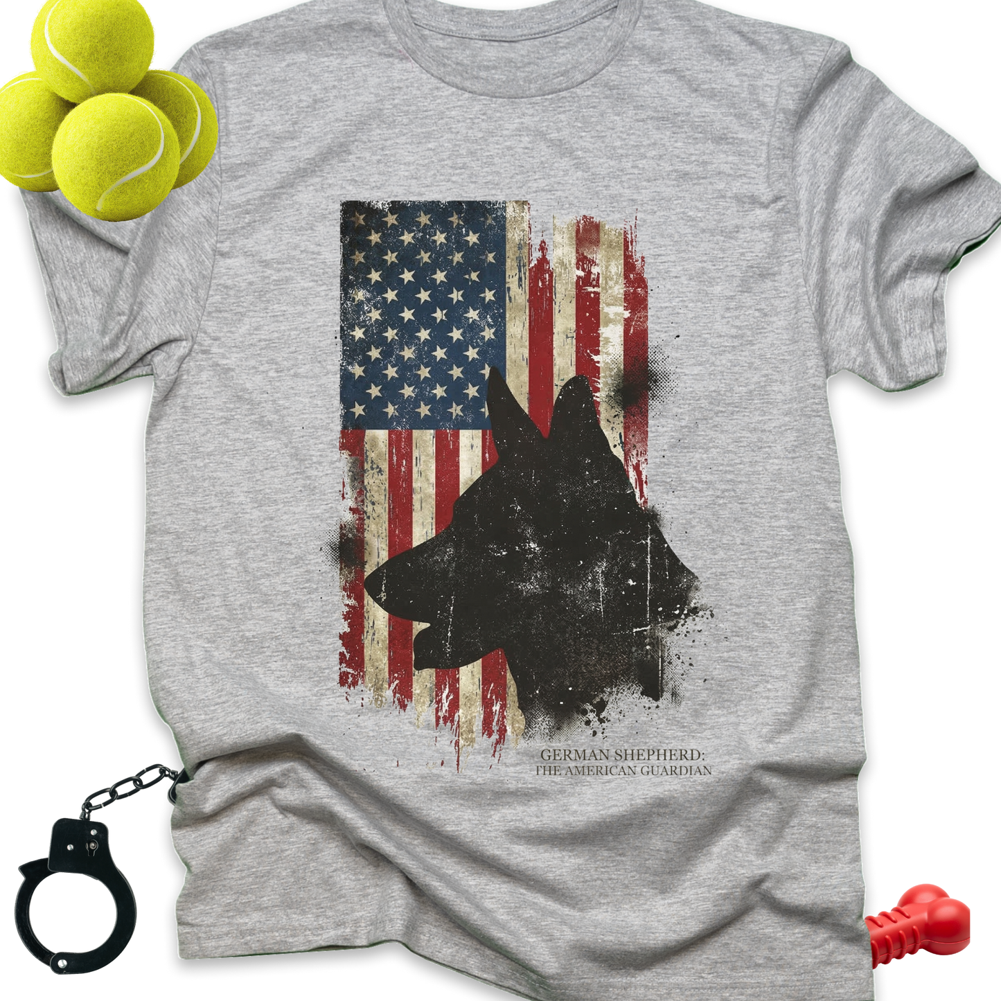 American Flag German Shepherd T-Shirt — Patriotic Military K9 Tee