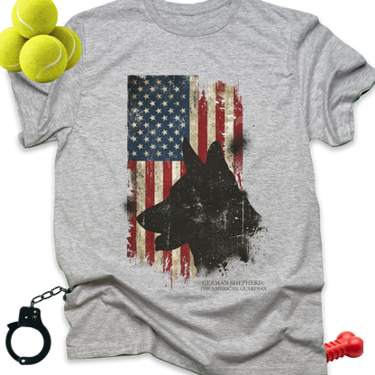 American Flag German Shepherd T-Shirt — Patriotic Military K9 Tee