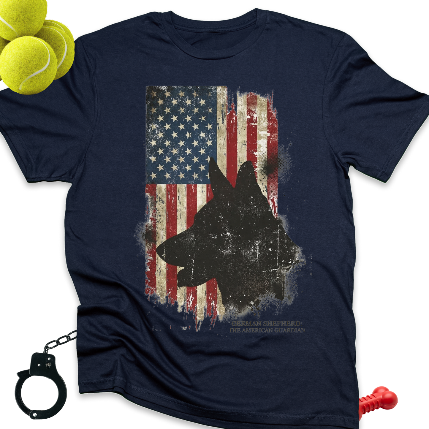 American Flag German Shepherd T-Shirt — Patriotic Military K9 Tee