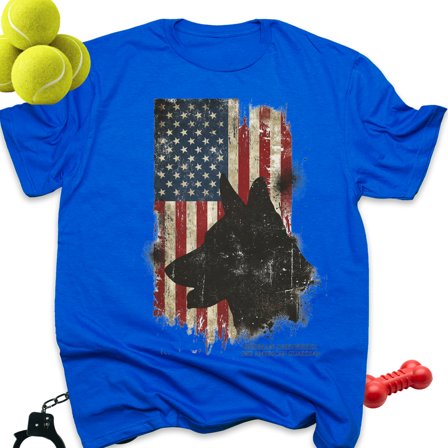 American Flag German Shepherd T-Shirt — Patriotic Military K9 Tee