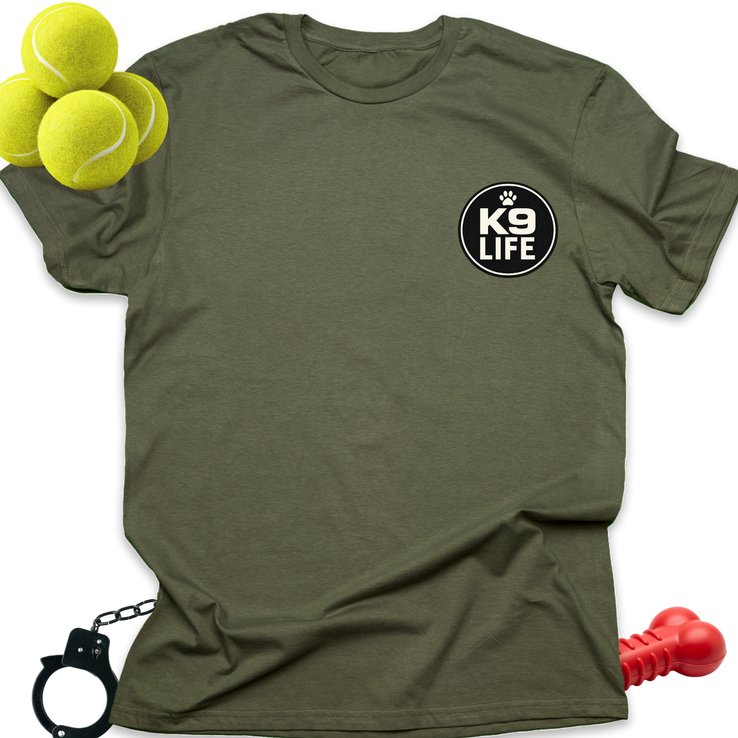 K9 Life Dog Lover T-Shirt — Small Chest Logo Tee for Pet Owners