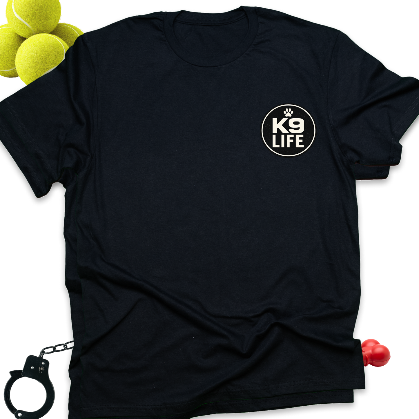 K9 Life Dog Lover T-Shirt — Small Chest Logo Tee for Pet Owners