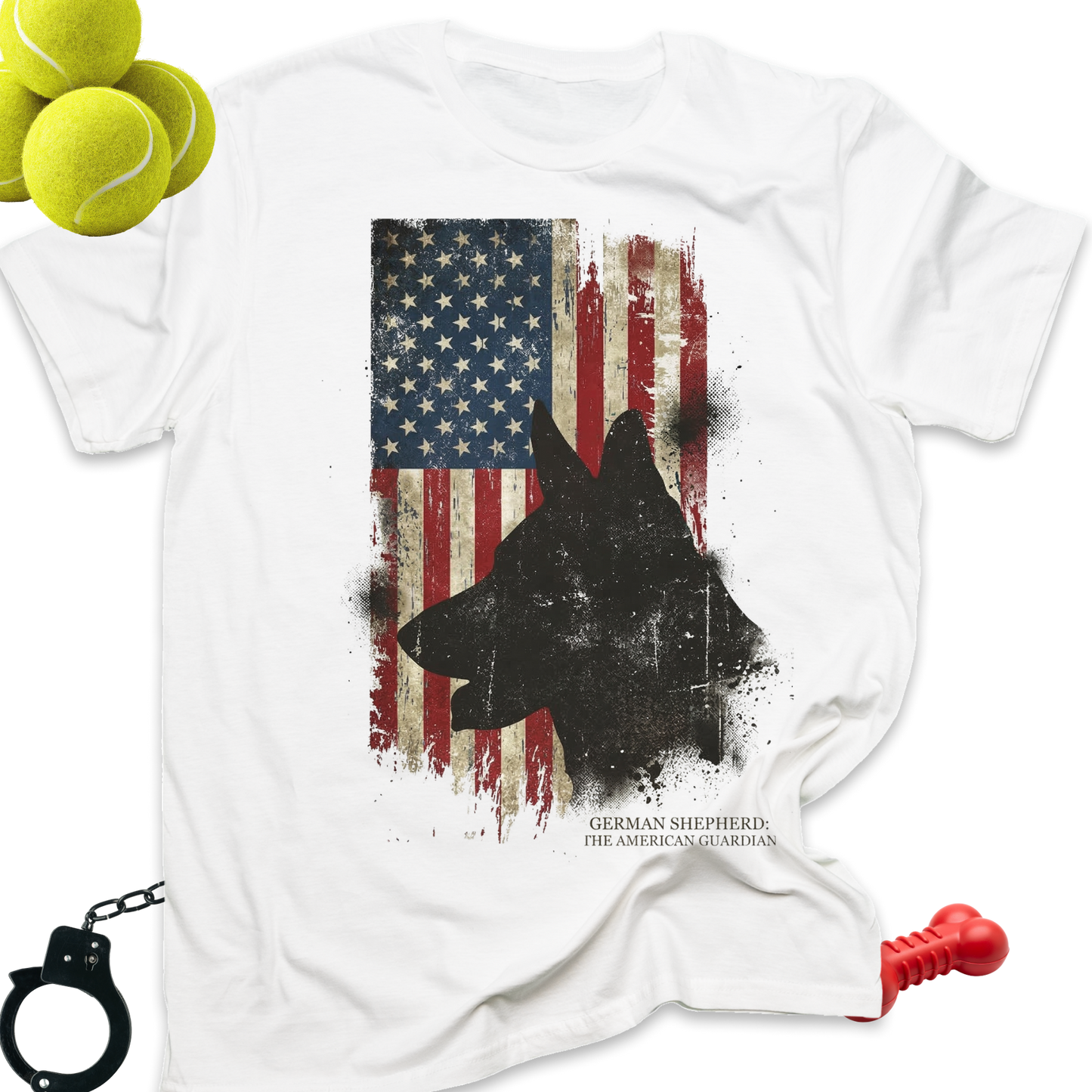 American Flag German Shepherd T-Shirt — Patriotic Military K9 Tee