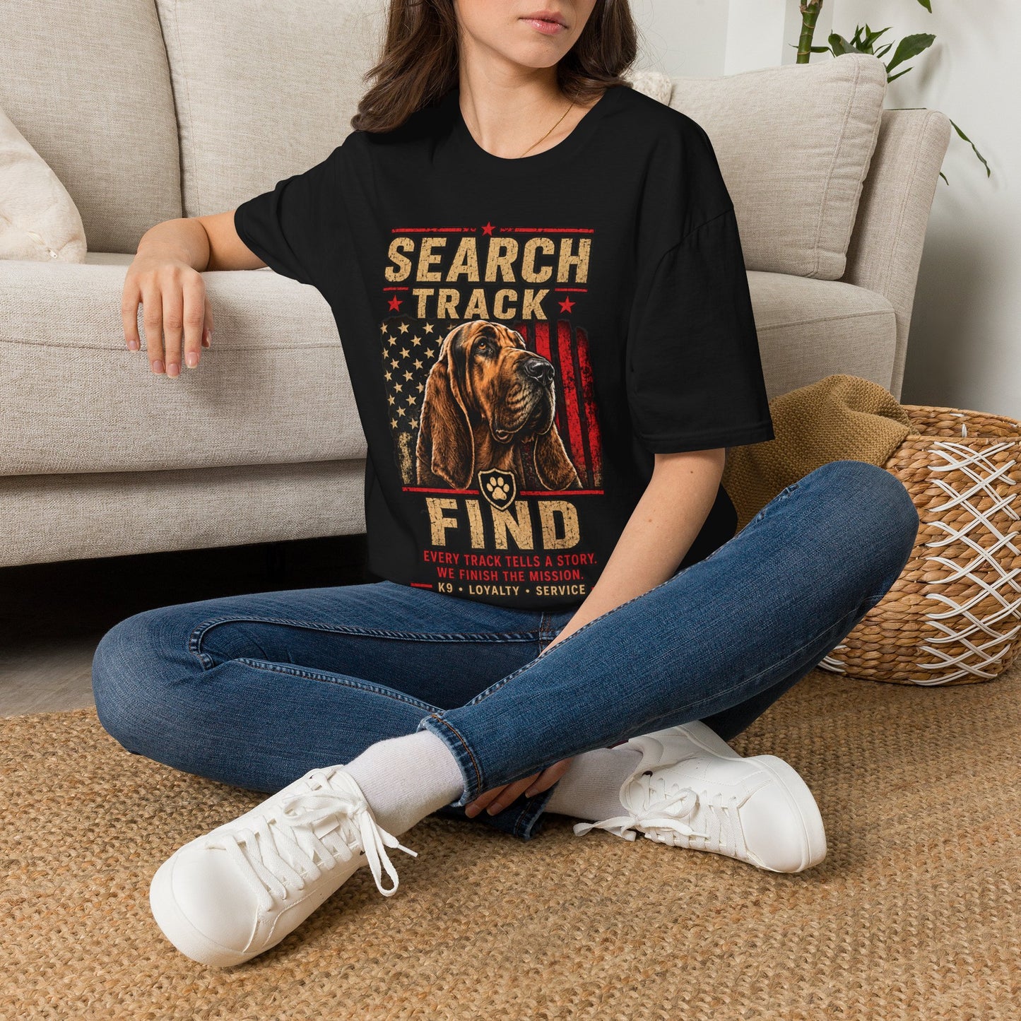 Search & Track Bloodhound T-Shirt — Search and Rescue K9 Tribute