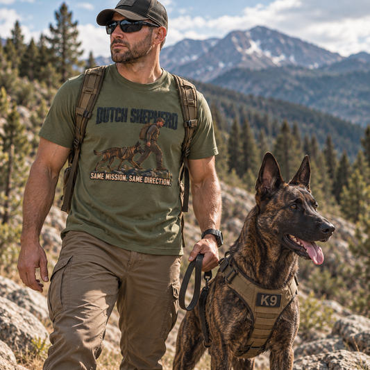 Same Mission. Same Direction. — Dutch Shepherd Working K9 T-Shirt