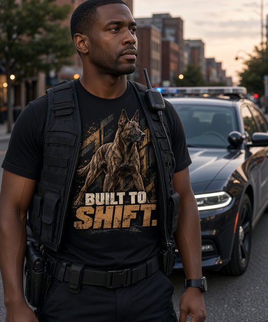 Built to Shift — Dutch Shepherd Working K9 T-Shirt