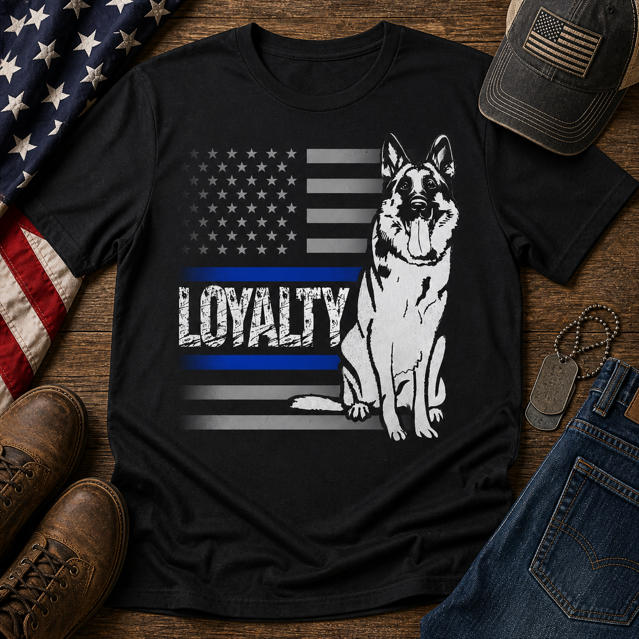 German Shepard Flag K9