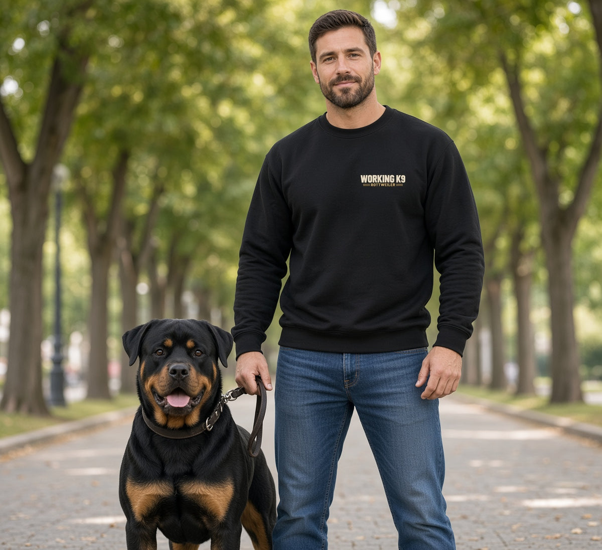 Power Under Control — Rottweiler Working K9 Crewneck Sweatshirt